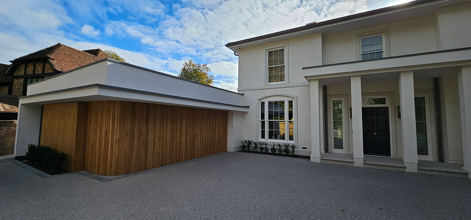 curved side sliding timber solid oak door
